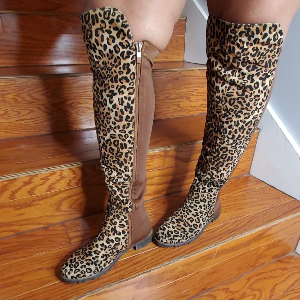 🔥🔥 Cheetah over the knee Boots
